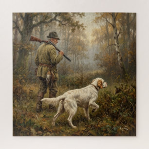 Puzzle À la poursuite du bécasseau, chasse au Setter angl