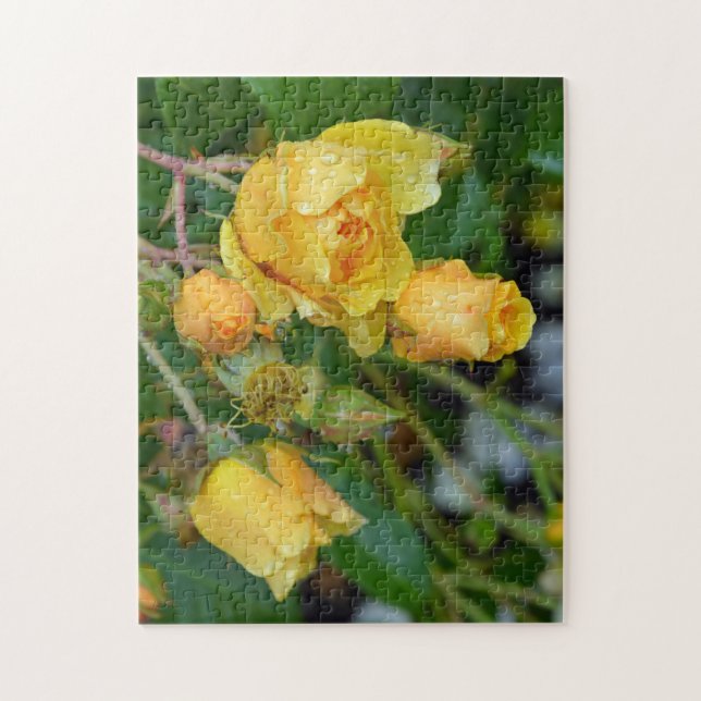 Puzzle à tirage floral rose jaune (Vertical)