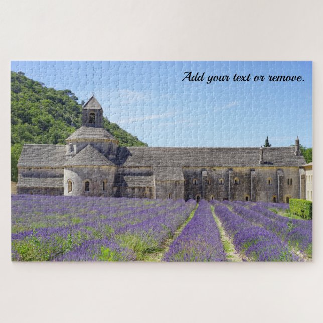 Puzzle Abbaye Notre-Dame de Senanque et champ de lavande, (Horizontal)