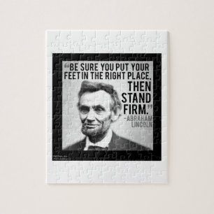 Puzzle Abe Lincoln et citation "Tenez bon"