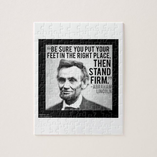 Puzzle Abe Lincoln et citation "Tenez bon" (Vertical)