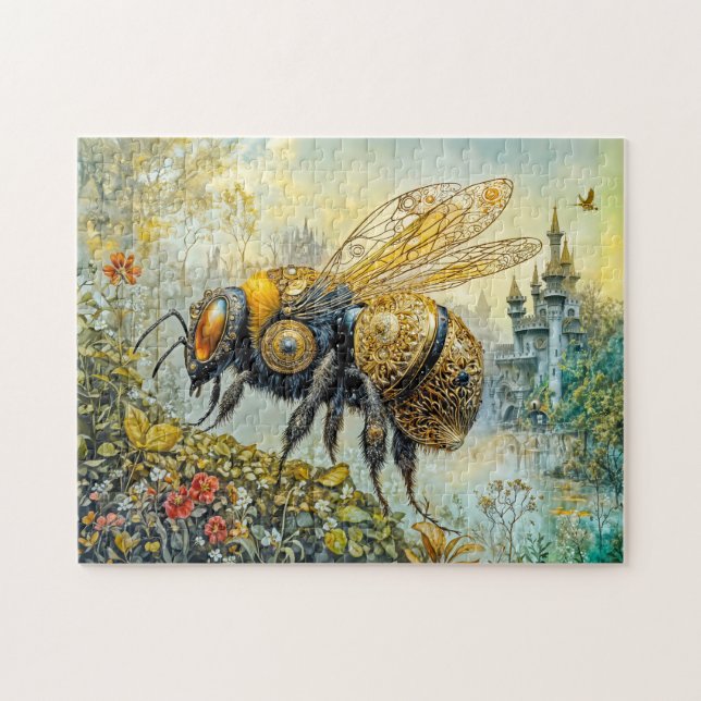 Puzzle abeille à fleurs steampunk (Horizontal)