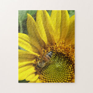 Puzzle Abeille de miel de tournesol jaune