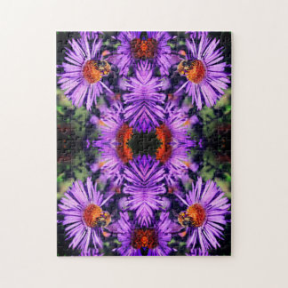 Puzzle Abeille De Miel Sur Fleur D'Aster Violet Abstrait