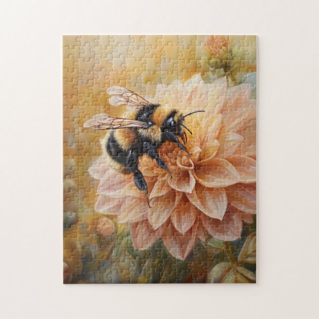 Puzzle Abeille de miel sur une fleur rose de prés (Vertical)
