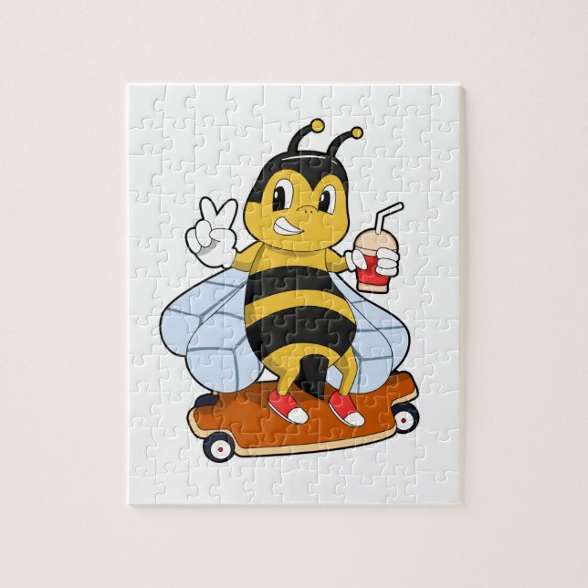 Puzzle Abeille en patineur avec planche à roulettes (Vertical)