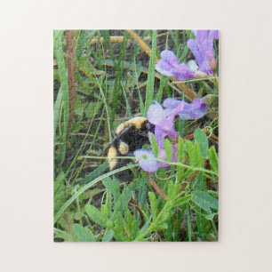Puzzle Abeille sauvage F2 sur fleur sauvage violette
