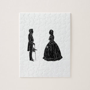 Puzzle abraham lincoln mary todd lincoln silhouette