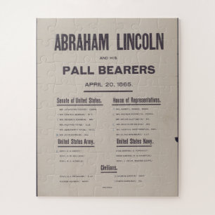 PUZZLE Abraham Lincoln Porteurs de Cercueil 1865
