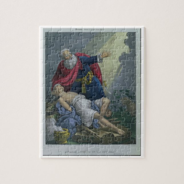 Puzzle Abraham offrant vers le haut de son fils Isaac, (Vertical)