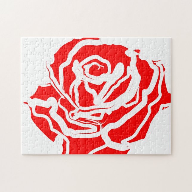 Puzzle Abrégé sur rose rouge (Horizontal)