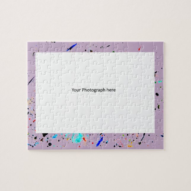 Puzzle Abstract Art Paint Splashes Photo Template (Horizontal)