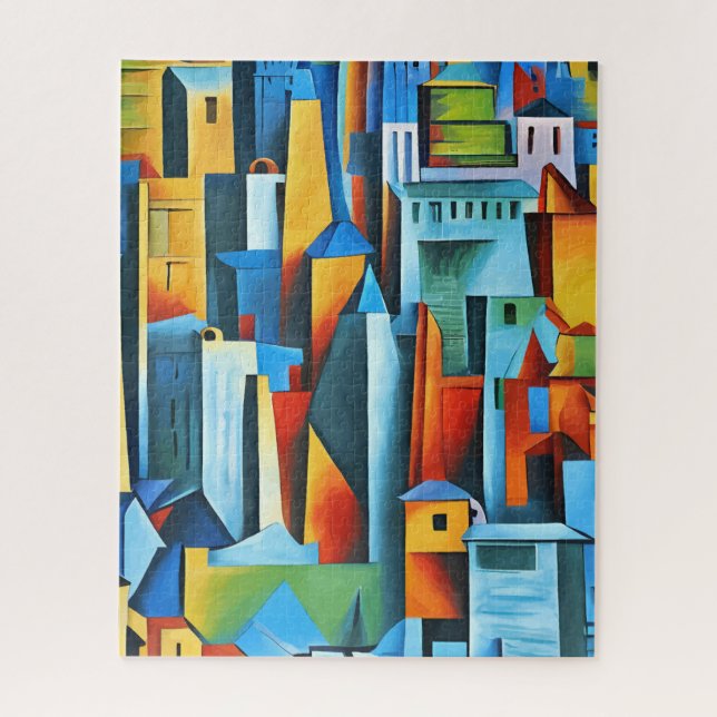 Puzzle Abstract Cityscape Buildings Skyscrapers Art  (Vertical)