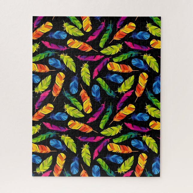 Puzzle Abstract colorful feather explosion (Vertical)