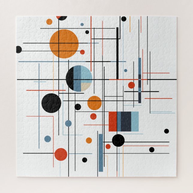 Puzzle Abstract Geometric Modern Minimalist Lines (Vertical)