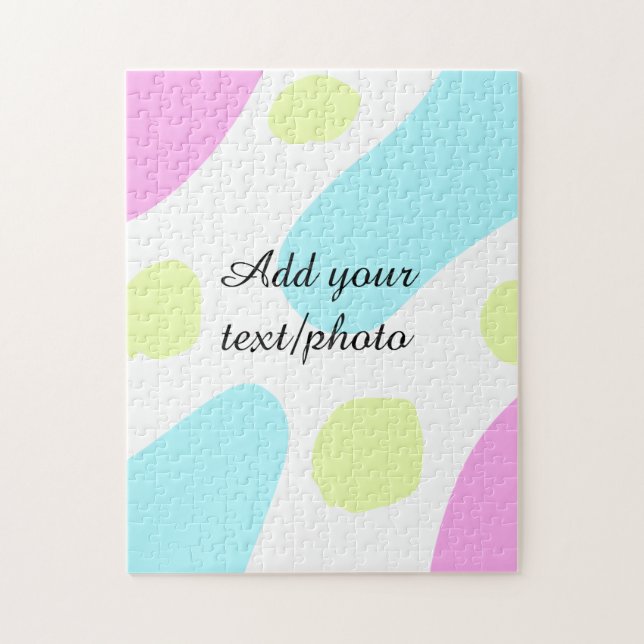 Puzzle Abstract geometric shapes pastel add name photo ba (Vertical)