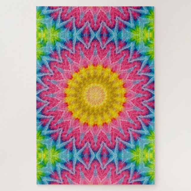 Puzzle Abstract Tie Dye Medallion Design (Vertical)