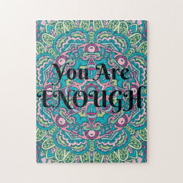 Puzzle Abstrait Boho Mandala Vous Êtes Assez Affirmation (Vertical)