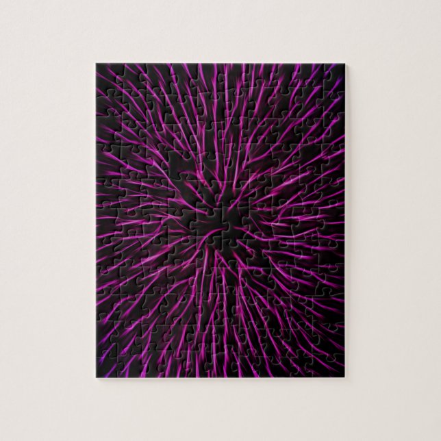 Puzzle Abstrait brillant Funky Hot Pink Firecracker (Vertical)