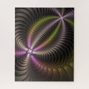 Puzzle Abstrait brillant Trippy coloré 3D Fractal Art