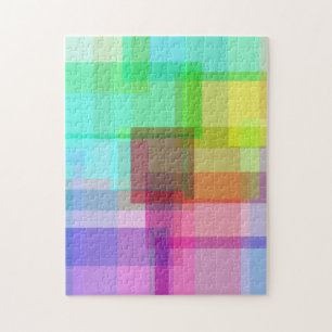 Puzzle abstrait coloré et transparent