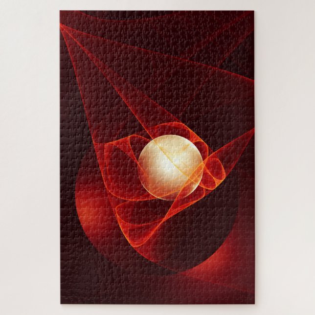 Puzzle Abstrait Crème rouge moderne Imaginaire Fractal Ar (Vertical)