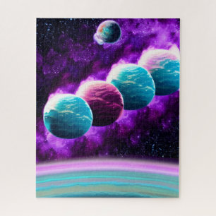 Puzzle Abstrait Fantastic Purple et Aqua Universe