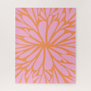 Puzzle Abstrait floral éclat motif pastel orange & rose