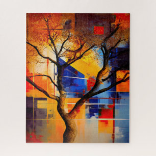 Puzzle Abstrait géométrique moderne avec arbre