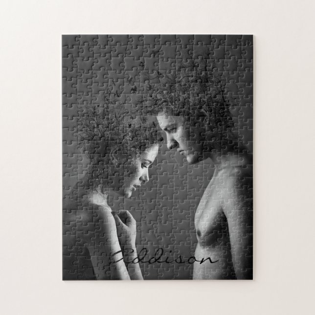 Puzzle Abstrait gris couple (Vertical)