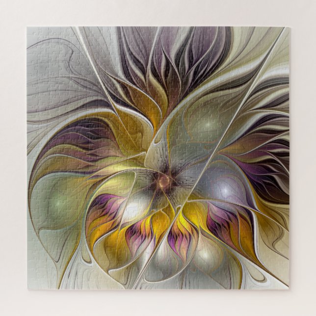 Puzzle Abstrait Imaginaire coloré Fleur moderne Fractal (Vertical)