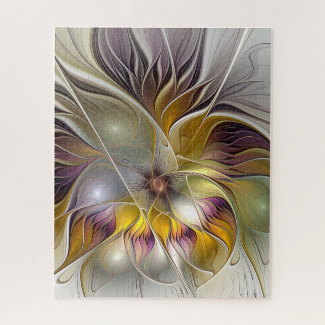 Puzzle Abstrait Imaginaire coloré Fleur moderne Fractal (Vertical)