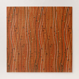 Puzzle Abstrait japonais Wavy Red Stripes