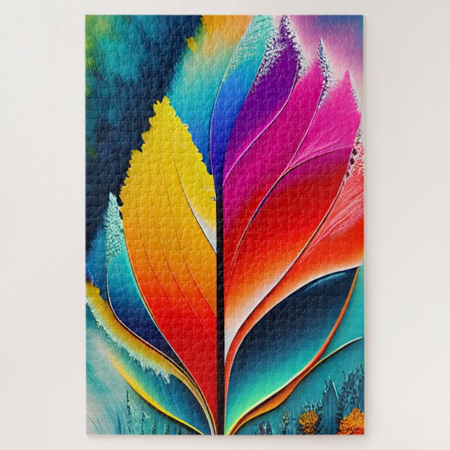 Puzzle Abstrait Laisser aquarelle peinture (Vertical)