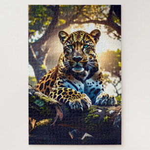 - Puzzle Abstrait Léopard dans l'Arbre – Faune Aud