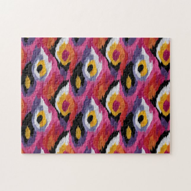 Puzzle Abstrait Motif Ikat coloré (Horizontal)