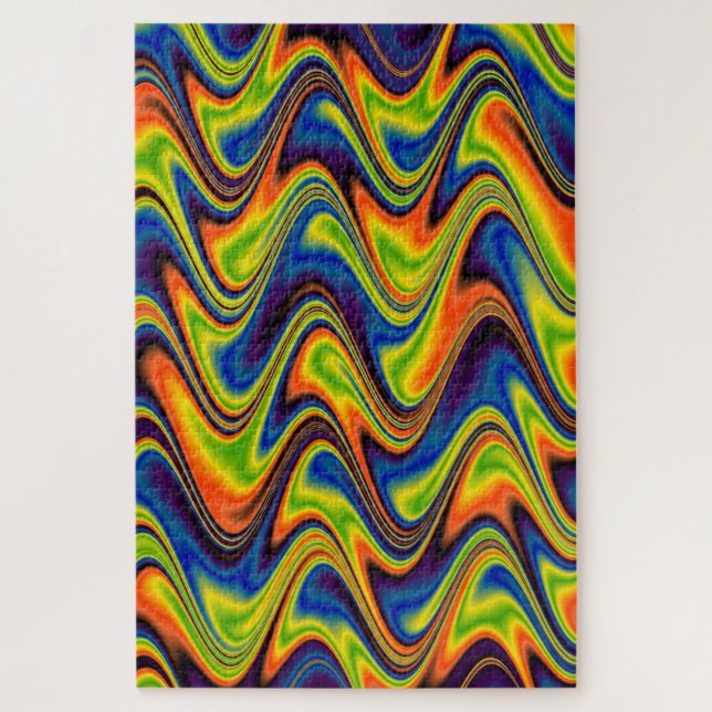 Puzzle Abstrait multicolore ondulé (Vertical)