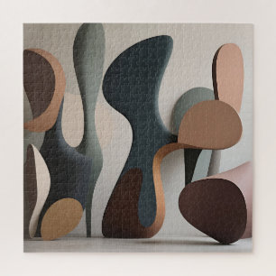 Puzzle Abstrait Sculptural Moderne Organique