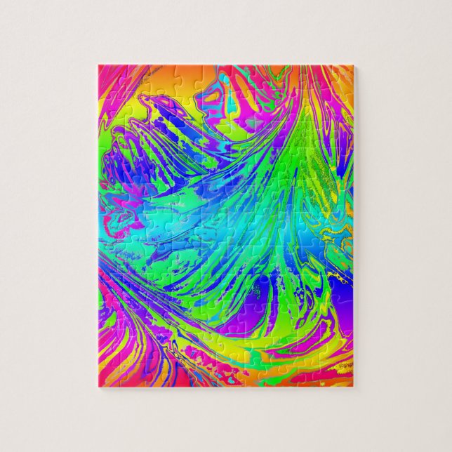 Puzzle Abstrait Splashing Rainbow Liquid (Vertical)