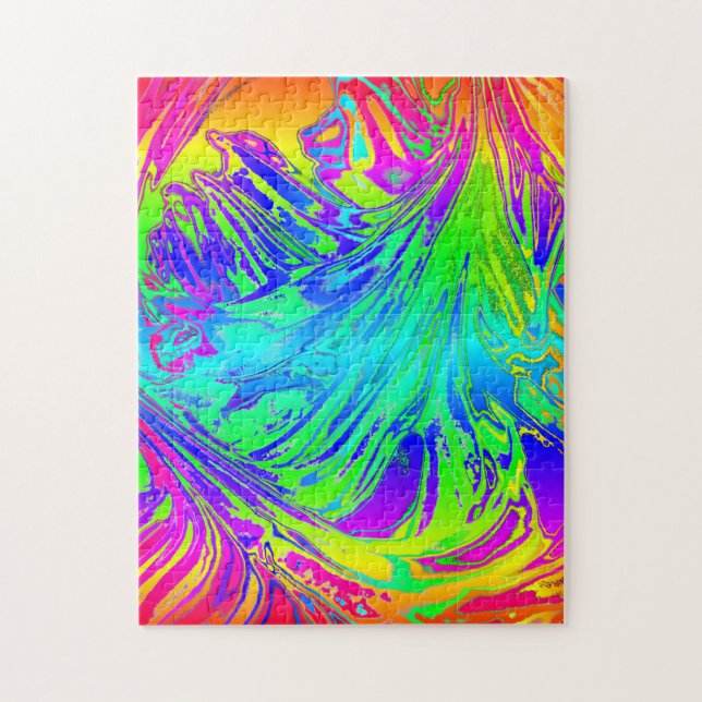 Puzzle Abstrait Splashing Rainbow Liquid (Vertical)