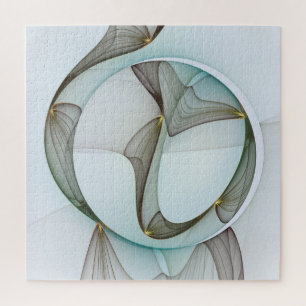 Puzzle Abstrait Turquoise Brown Gold Elegance