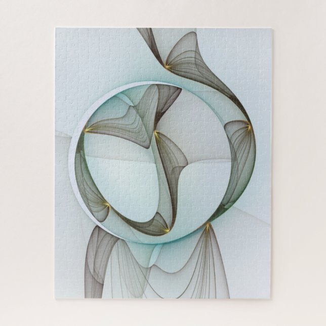 Puzzle Abstrait Turquoise Brown Gold Elegance (Vertical)