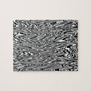 Puzzle Abstrait Zigzag noir et blanc