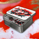 Puzzle Abstraite face rouge, noire et blanche |<br><div class="desc">Un visage abstrait en rouge,  noir et blanc sur un arrière - plan blanc sur ce puzzle.</div>