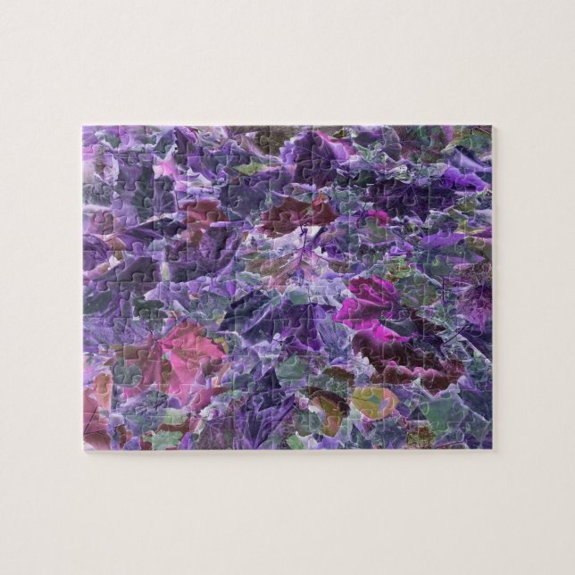 Puzzle Abstraits Feuilles violets roses de feuillage (Horizontal)