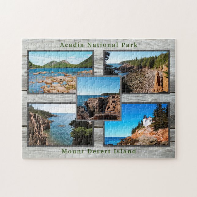 Puzzle Acadia Rustic Wood Meilleures vues Parc national (Horizontal)