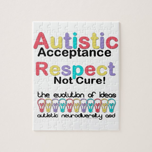 Puzzle Acceptation de l'autisme, respect, pas de remède (Vertical)