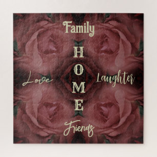 Puzzle Accueil Rose rouge Mots Abstraits Inspirationnels