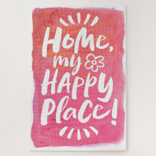 Puzzle ACCUEILLE mon Happy Place ! Abri en place - Rose c