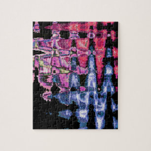 Puzzle Achempong Synthwave Moderne : Abstrait Bleu Rose